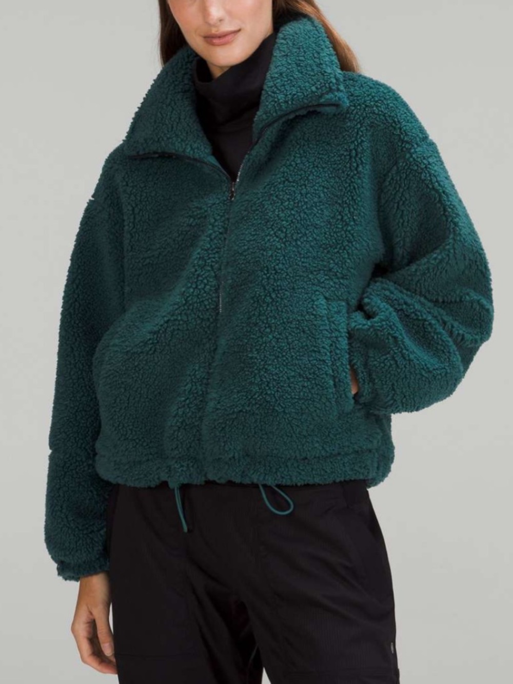 NWOT Lululemon Cinchable Fleece Zip-Up Green Jasper Size 4
